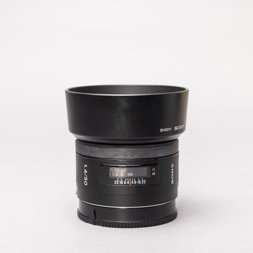 Sony 50mm f/1.4 Lens w/Hood for Sony A-Mount