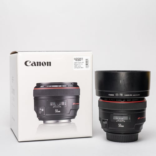 Canon EF 50mm f/1.2 L USM Lens w/Original Box