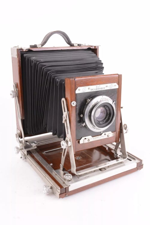 View L F Deardorff & Sons Inc 5x7 Field Camera w/135mm Ektar +4x5 Back #1412 L F Deardorff & Sons Inc 5x7 Field Camera w/135mm Ektar +4x5 Back #1412