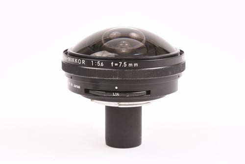 thumbnail-3 for Nikon Non-AI Fisheye-Nikkor 7.5mm f/5.6 w/ Finder #51878 03 M5 C4 (bug and separation)