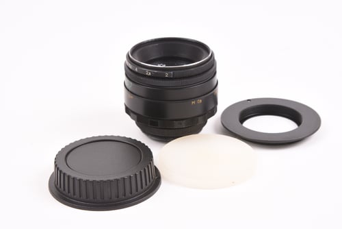 thumbnail-0 for Helios-44-2 58mm f/2 Jupiter Adapter to Canon EOS "De-Clicked" SCRATCH RE